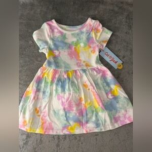 Cat & Jack Pastel Tie-Dye Short Sleeve Kids Dress
